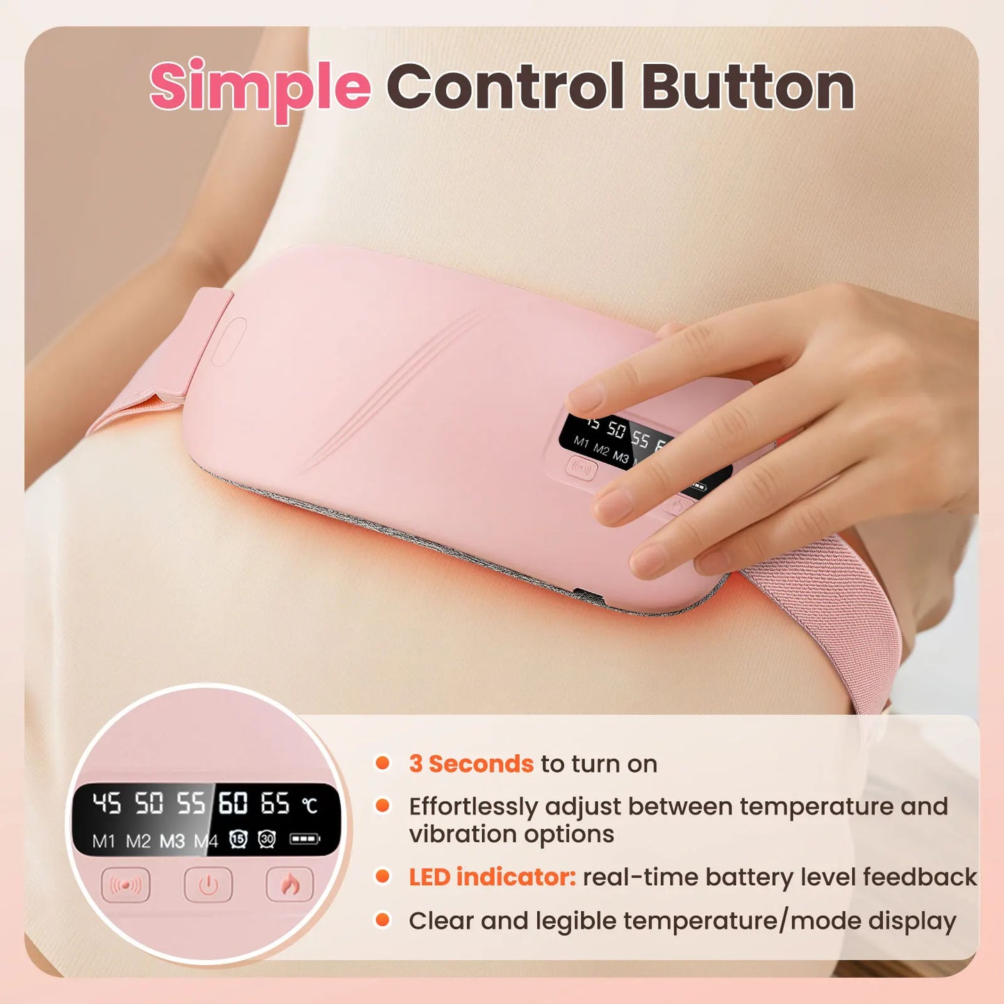 SelfGlow Comfort Belt - Heating Pad and Abdominal Massager